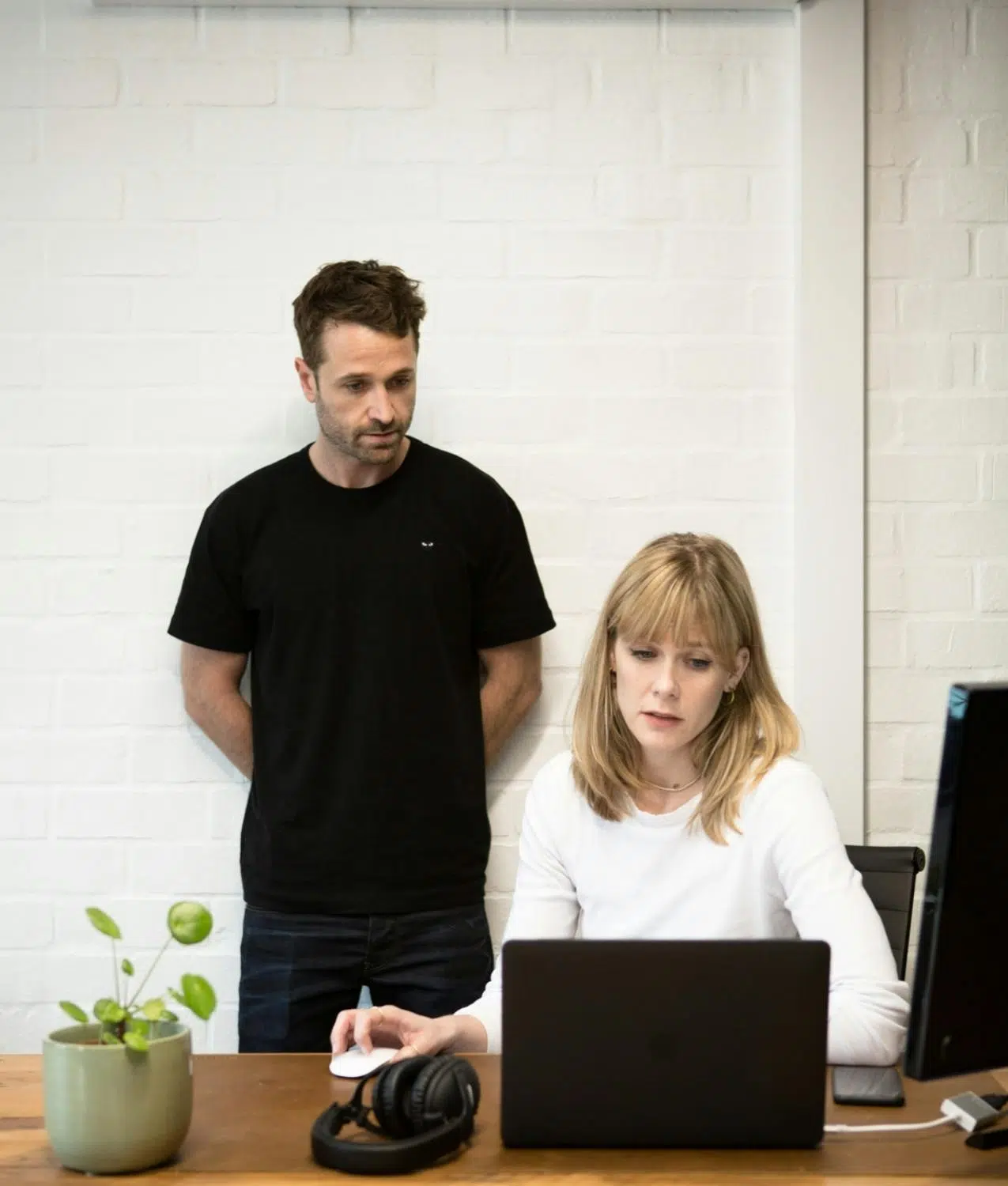 Chev and Rogan working on a website